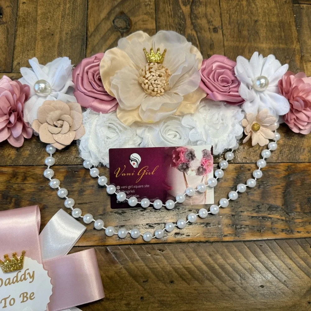 Elegant Pink and White Floral Belt for Kids